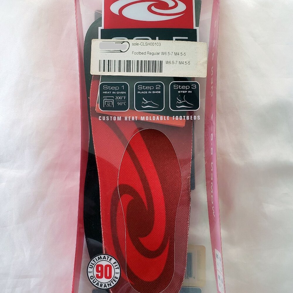 SOLE Custom Heat Moldable Footbed Insoles - Active Medium W 7, M 5